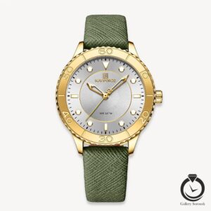 ساعت زنانه نیوی فورس سبز طلایی سیلور naviforce-5020-wg-gs
