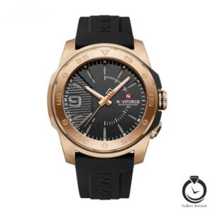 ساعت مدانه نیوی فورس مشکی رزگلد naviforce-7112-mb-r