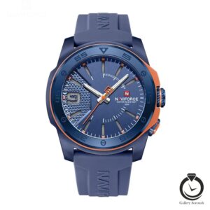 ساعت مردانه نیوی فورس سرمه ای نارنجی naviforce-7112-mn-or