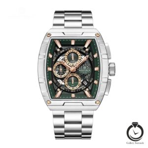 ساعت مردانه نیوی فورس نقره ای سبز naviforce-8066-ms-g