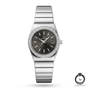 ساعت زنتنه امگا نقره ای مشکی omega-9990-ws-b