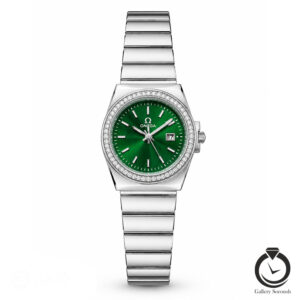 ساعت زنانه امگا نقره ای سبز omega-9990-ws-g
