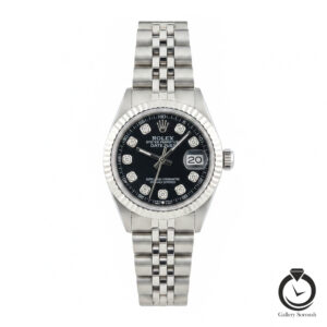 ساعت زنانه رولکس نقره ای مشکی rolex-1011-ws-b