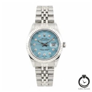 ساعت زنانه رولکس نقره ای آبی rolex-1011-ws-bl