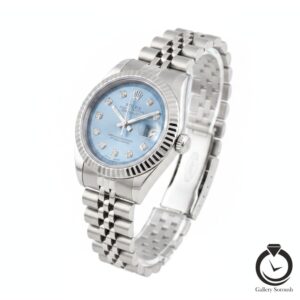 ساعت زنانه رولکس نقره ای آبی rolex-1011-ws-bl
