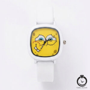 ساعت کودک و نوجوان باب اسفنجی سفید زرد spongebob-1415-w
