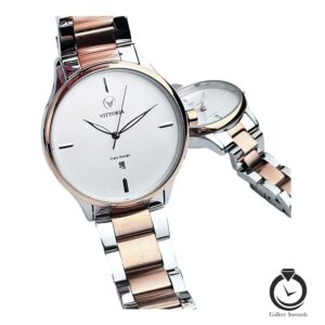 ست ساعت زنانه و مردانه رزنقره ای سفید vittoria-3261-91-sr-w