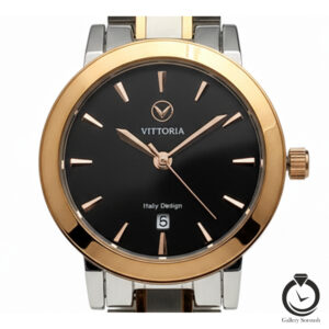 ساعت زنانه ویتوریا رزنقره ای مشکی vittoria-3300-wsr-b
