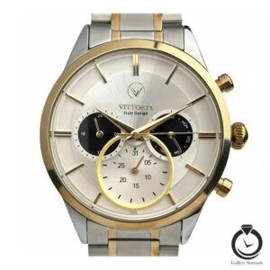 ساعت مردانه ویتوریا طلایی نقره ای سفید vittoria-3335-msg-w