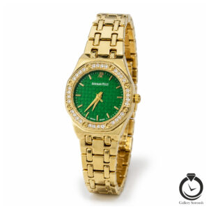 ساعت زنانه اودمار پیگه طلایی سبز audemarspigue-7171-wg-g
