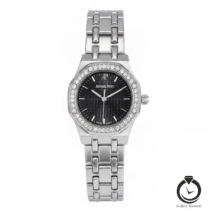 ساعت زنانه اودمار پیگه نقره ای مشکی audemarpigue-7171-ws-b