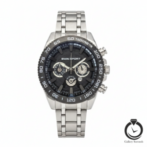 ساعت مردانه بوین اسپرت نقره ای مشکی bwinsport-1114-ms-b