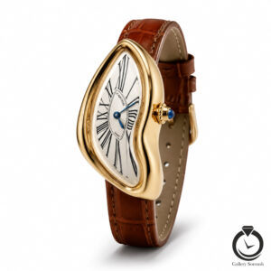 ساعت زنانه کارتیر قهوه ای طلایی سفید cartier-4073-wbr-gw