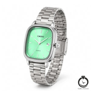 ساعت مردانه کاسیو نقره ای سبز پاستیلی casio-2657-ms-pg