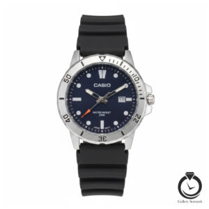 ساعت مردانه کاسیو مشکی نقره یا سرمه ای casio-169-mbs-n