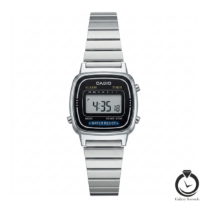 ساعت زنانه کاسیو نقره ای مشکی casio-la670-ws-b