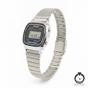 ساعت زنانه کاسیو نقره ای مشکی casio-la670-ws-b