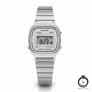 ساعت زنانه کاسیو نوستالژی نقره ای سفید casio-la670-ws-w