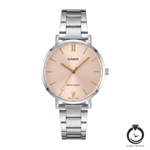 ساعت زنانه کاسیو نقره ای صورتی casio-ltp-vt01d-4b