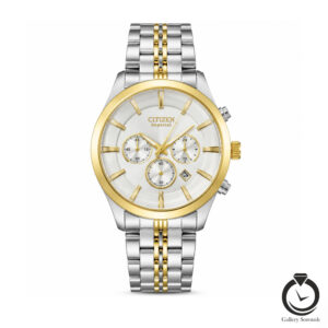 ساعت مردانه سیتیزن طلایی نقره ای سیلور citizen-9766-msg-s