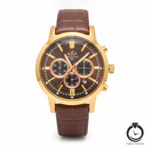 ساعت مردانه الگانس قهوه ای طلایی شکلاتی elegance-1391-mbr-gbr