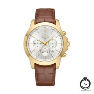 ساعت مردانه الگانس قهوه ای طلایی سیلور elegance-1393-mbr-gs
