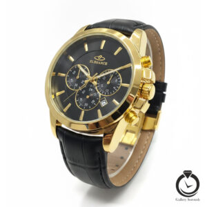 ساعت مردانه الگانس مشکی طلایی مشکی elegance-j003-mb-gb