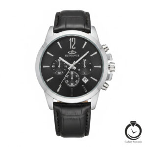 ساعت مردانه الگانس مشکی نقره ای مشی elegance-j003-mb-sb