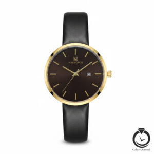 ساعت زنانه نیوی فورس مشکی طلایی مشکی naviforce-5002-wb-gb
