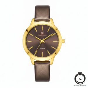 ساعت زنانه نیوی فورس قهوه ای طلایی naviforce-5024-wbr-g