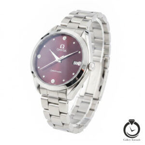 ساعت زنانه امگا نقره یا آلبالویی omega-9992-ws-dr