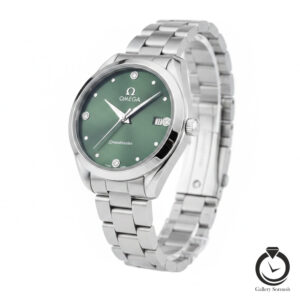 ساعت زنانه امگا نقره ای سبز omega-9992-ws-g