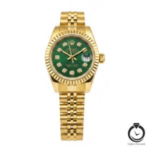 ساعت زنانه رولکس طلایی سبز rolex-datejust-1012s-wg-g