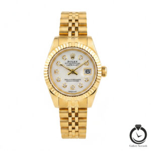 ساعت زنانه رولکس طلایی سفید صدفی rolex-1012s-wg-w