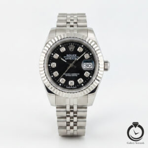 ساعت زنانه رولکس نقره ای مشکی rolex-1012s-ws-b
