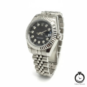ساعت زنانه رولکس نقره ای مشکی rolex-1012s-ws-b