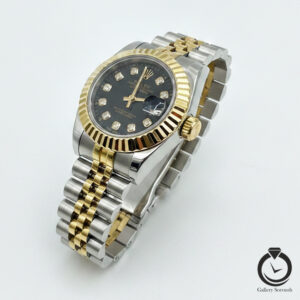 ساعت زنانه رولکس طلایی نقره ای مشکی rolex-datejust-1012s-wsg-b