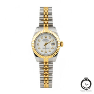 ساعت زنانه رولکس طلایی نقره یا سفید صدفی rolex-datejust-1012s-wsg-w