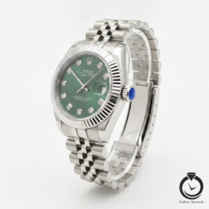 ساعت زنانه رولکس نقره ای سبز rolex-datejust-1013m-ws-g