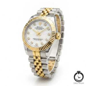 ساعت زنانه رولکس طلایی نقره یا سفید صدفی rolex-datejust-1013m-wsg-w