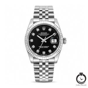 ساعت مدانه رولکس نقره ای مشکی rolex-datejust-1014l-ms-b