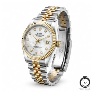 ساعت مردانه رولکس طلایی نقره ای سفید rolex-datejust-1014l-msg-w