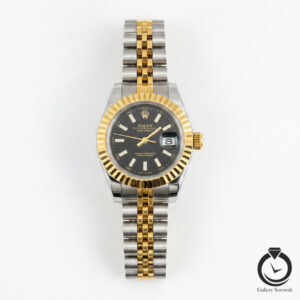 ساعت زنانه رولکس طلایی نقره ای مشکی rolex-datejust-1022s-wsg-b