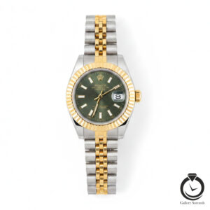 ساعت زنانه رولکس طلایی نقره ای سبز تیره rolex-datejust-1022s-wsg-dg