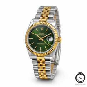 ساعت مردانه رولکس طلایی نقره ای سبز rolex-datejust-1024l-msg-g