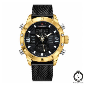 ساعت مردانه نیوی فورس مشکی رز naviforce-9153-mb-rb