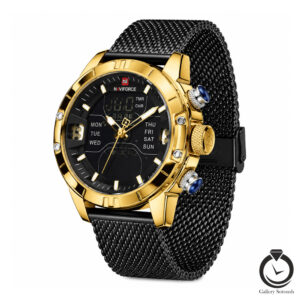 ساعت مردانه نیوی فورس مشکی رز naviforce-9153-mb-rb