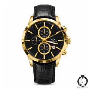 ساعت الگانس مردانه مشکی طلایی مشکی elegance-1392-mb-gb