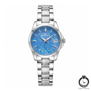 ساعت زنانه الگانس نقره ای آبی صدفی elegance-2312-ws-bl
