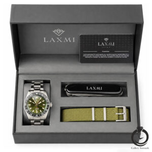 ساعت مردانه لاکسمی نقره ای مشکی سبز laxmi-8923-2